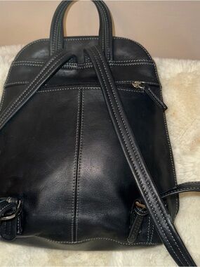 Tignanello Black Leather Backpack